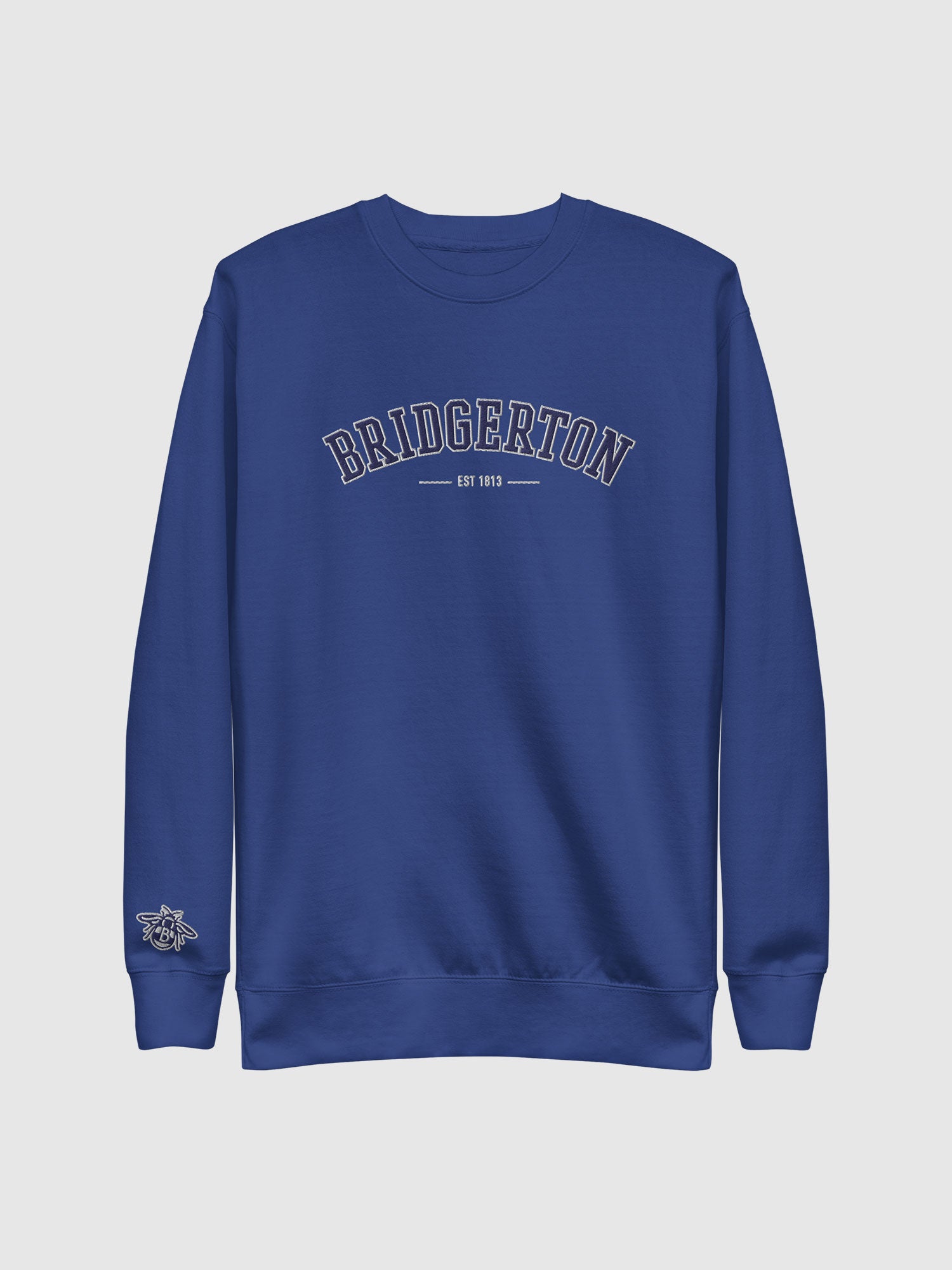 Bridgerton Varsity Embroidered Crewneck Sweatshirt [Team Royal]