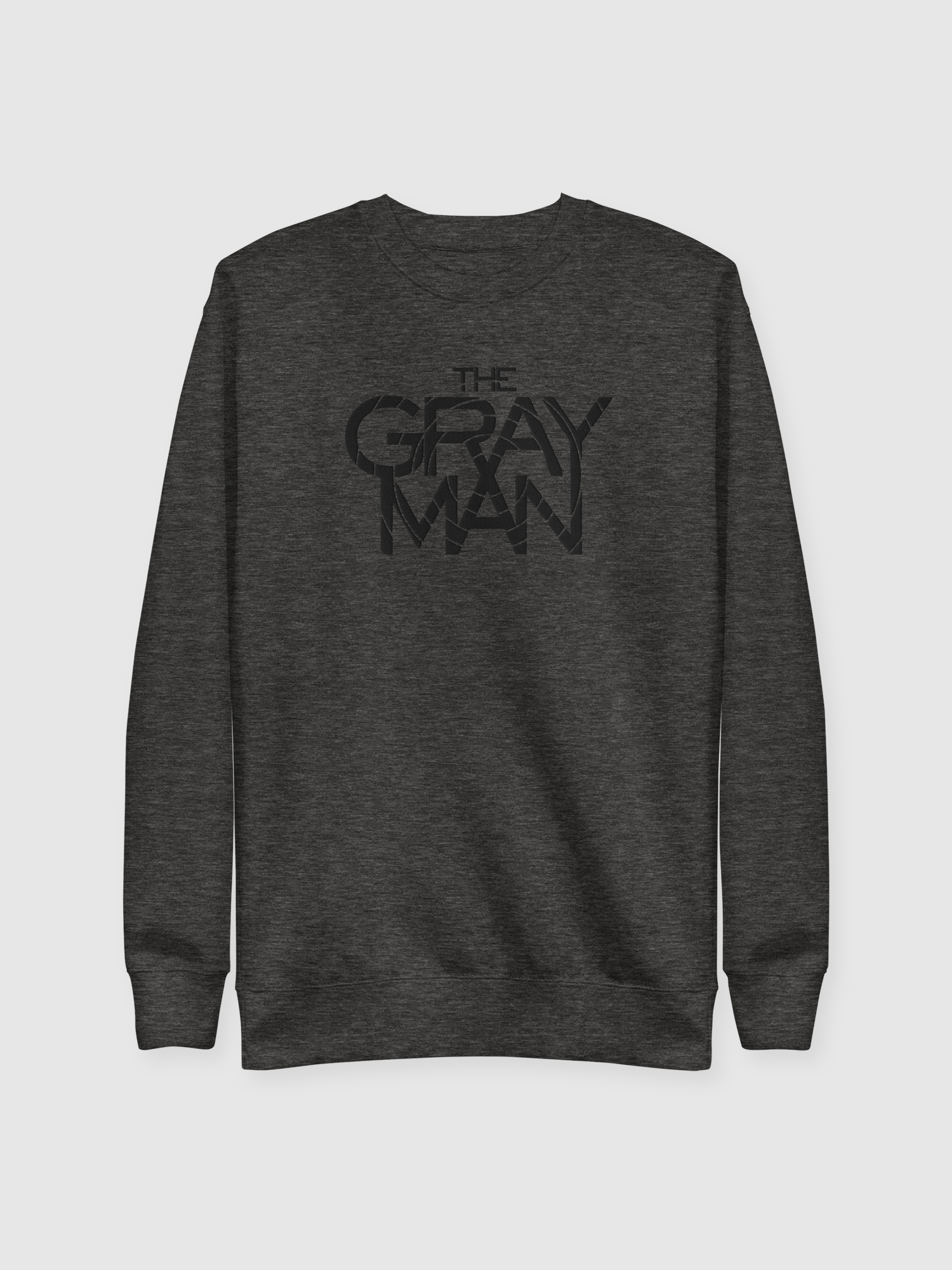 Gray Man Embroidered Unisex Sweatshirt [Charcoal Heather]