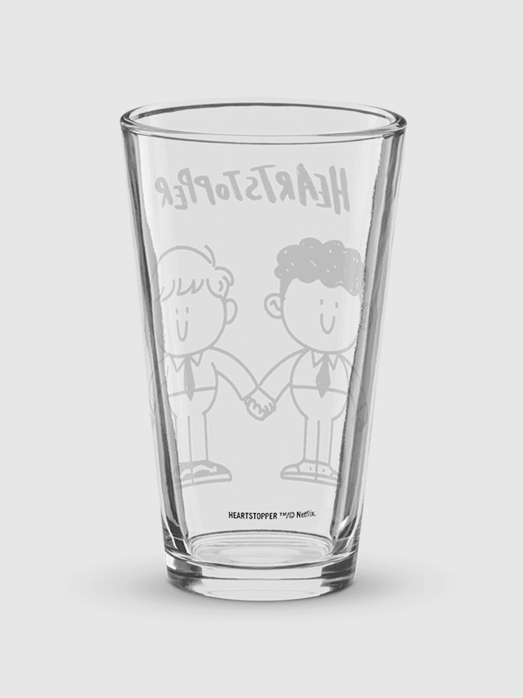 Heartstopper Holding Hands Pint Glass