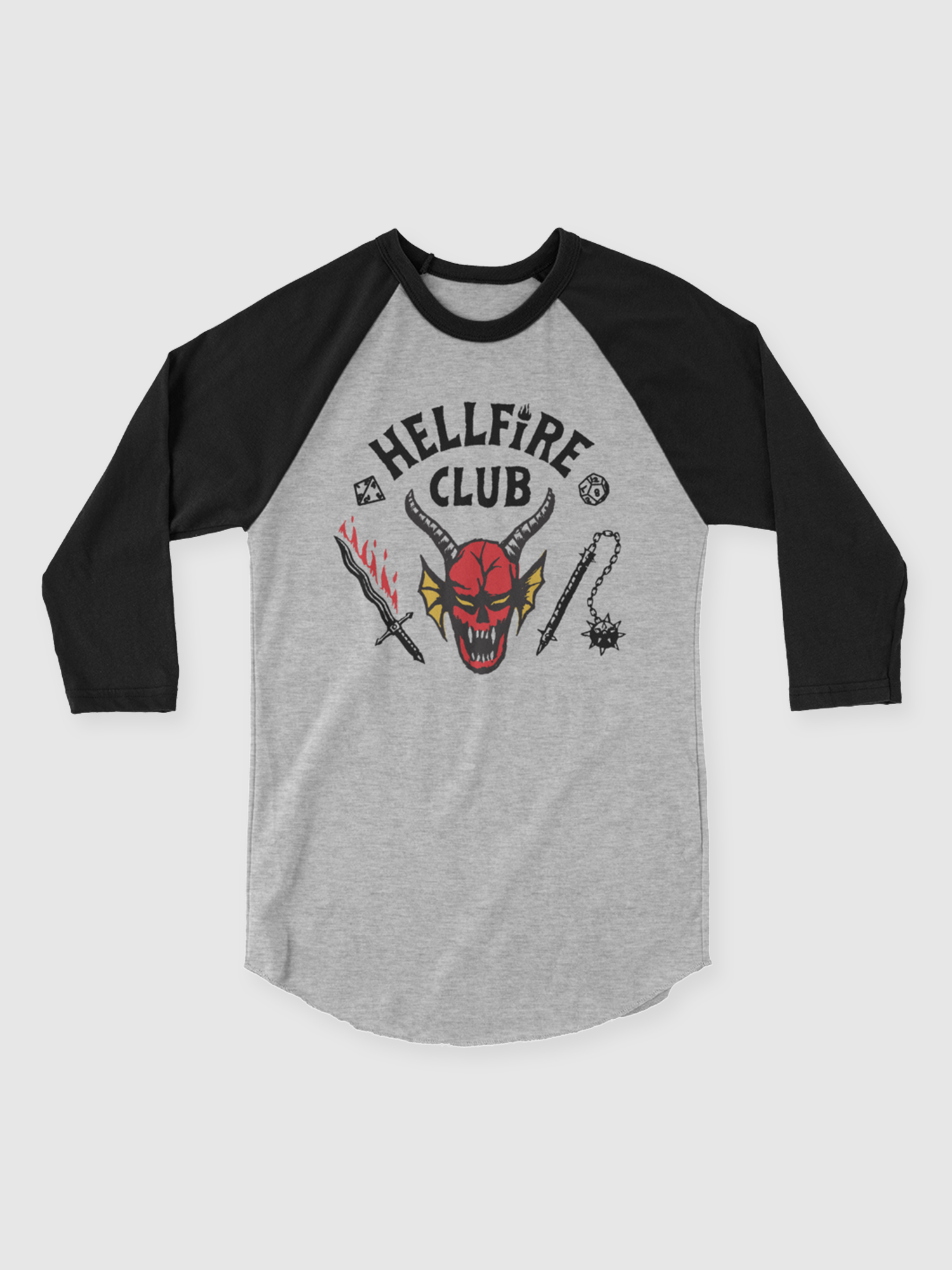 Hellfire Club Raglan Shirt  [Heather Grey/Black]