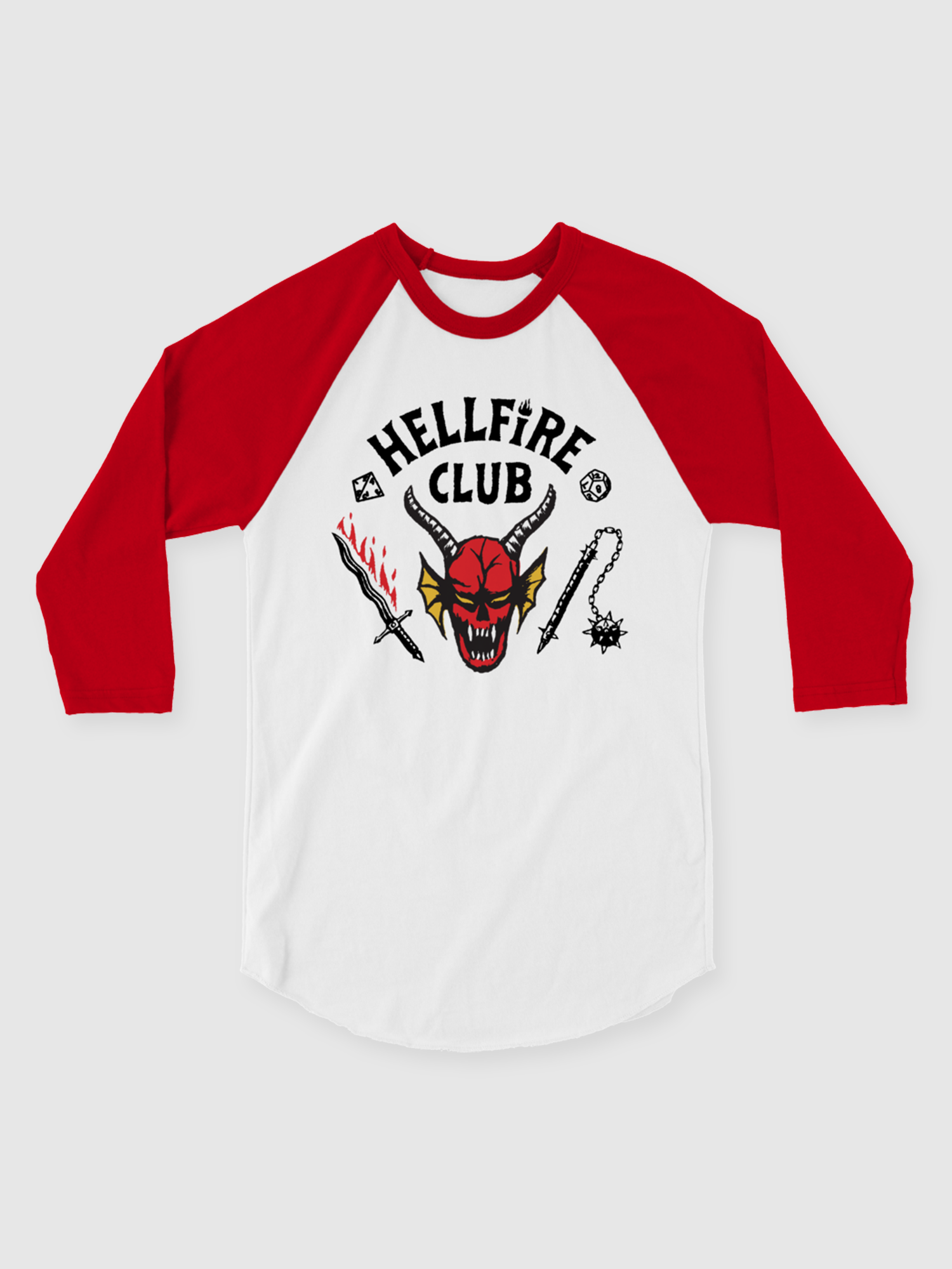 Hellfire Club Raglan Shirt  [White/Red]