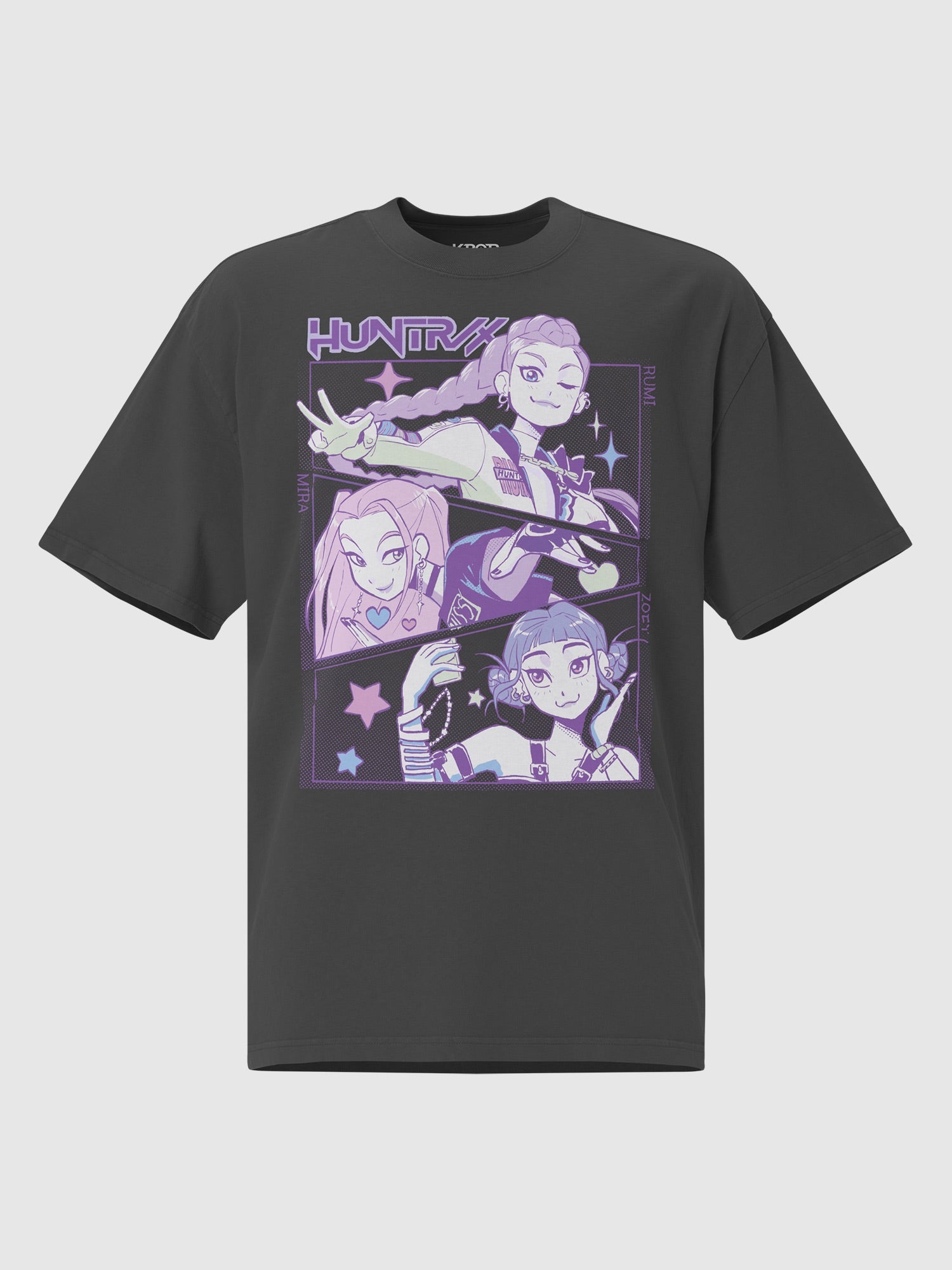 KPop Demon Hunters Huntrix Oversized Faded T-Shirt