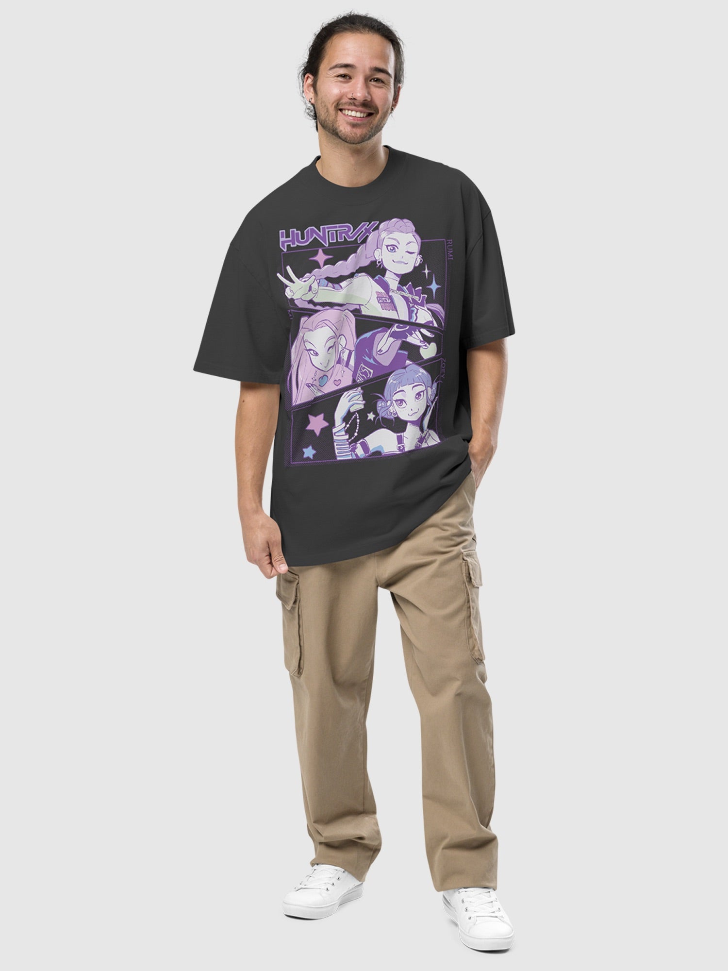KPop Demon Hunters Huntrix Oversized Faded T-Shirt