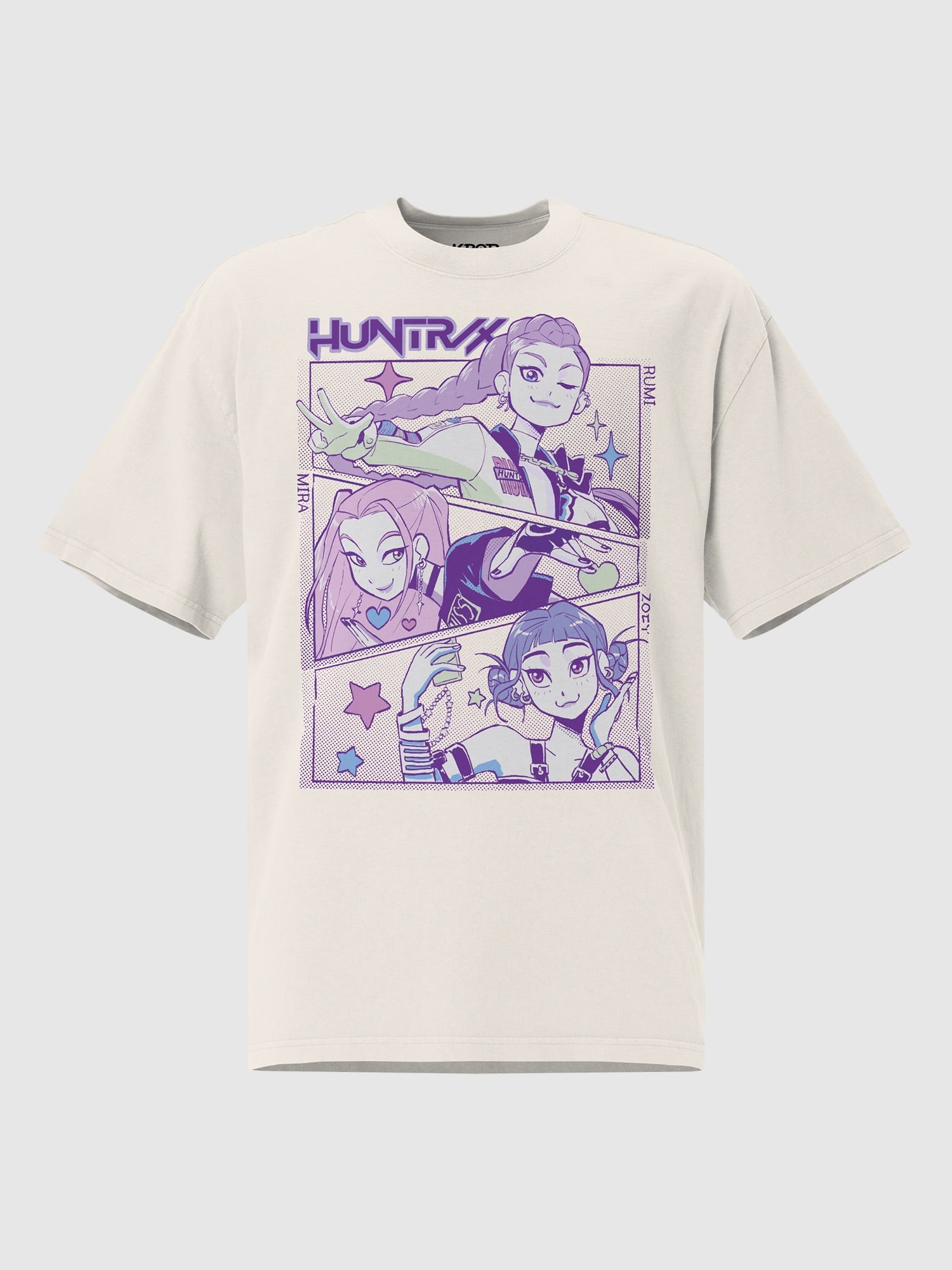 KPop Demon Hunters Huntrix Oversized Faded T-Shirt