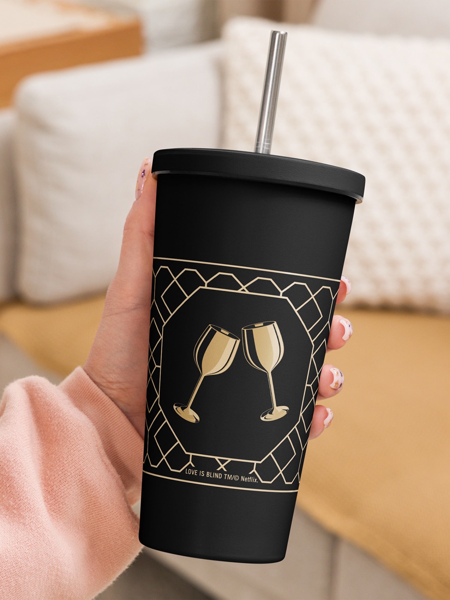 Love is Blind Golden Goblet Insulated Tumbler