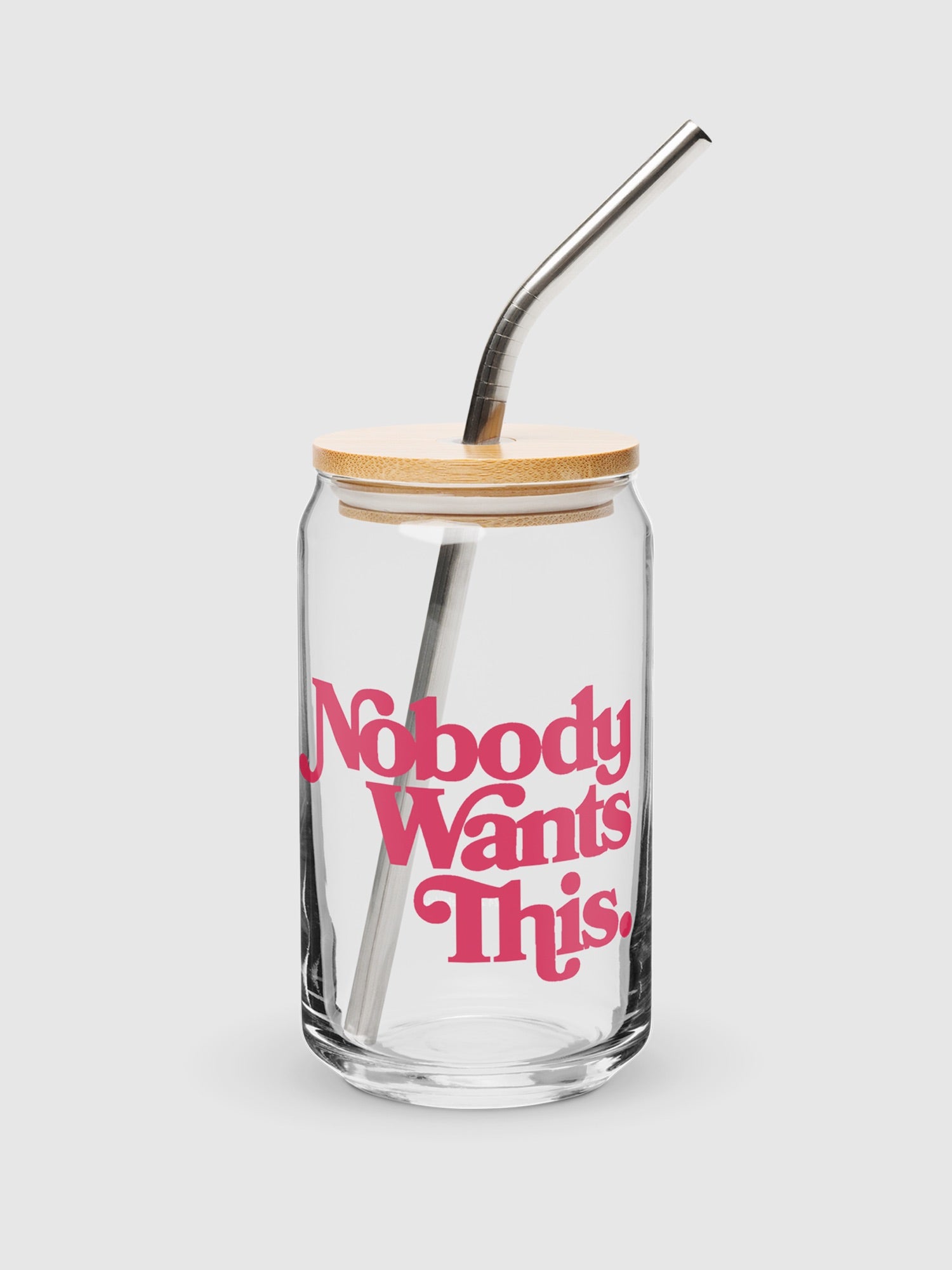 Nobody Wants This Logo Can Shaped Glass