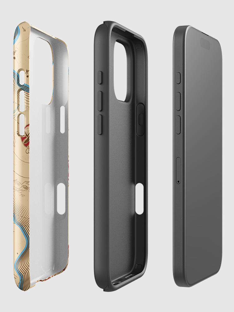 One Piece Map Pattern iPhone Tough Case