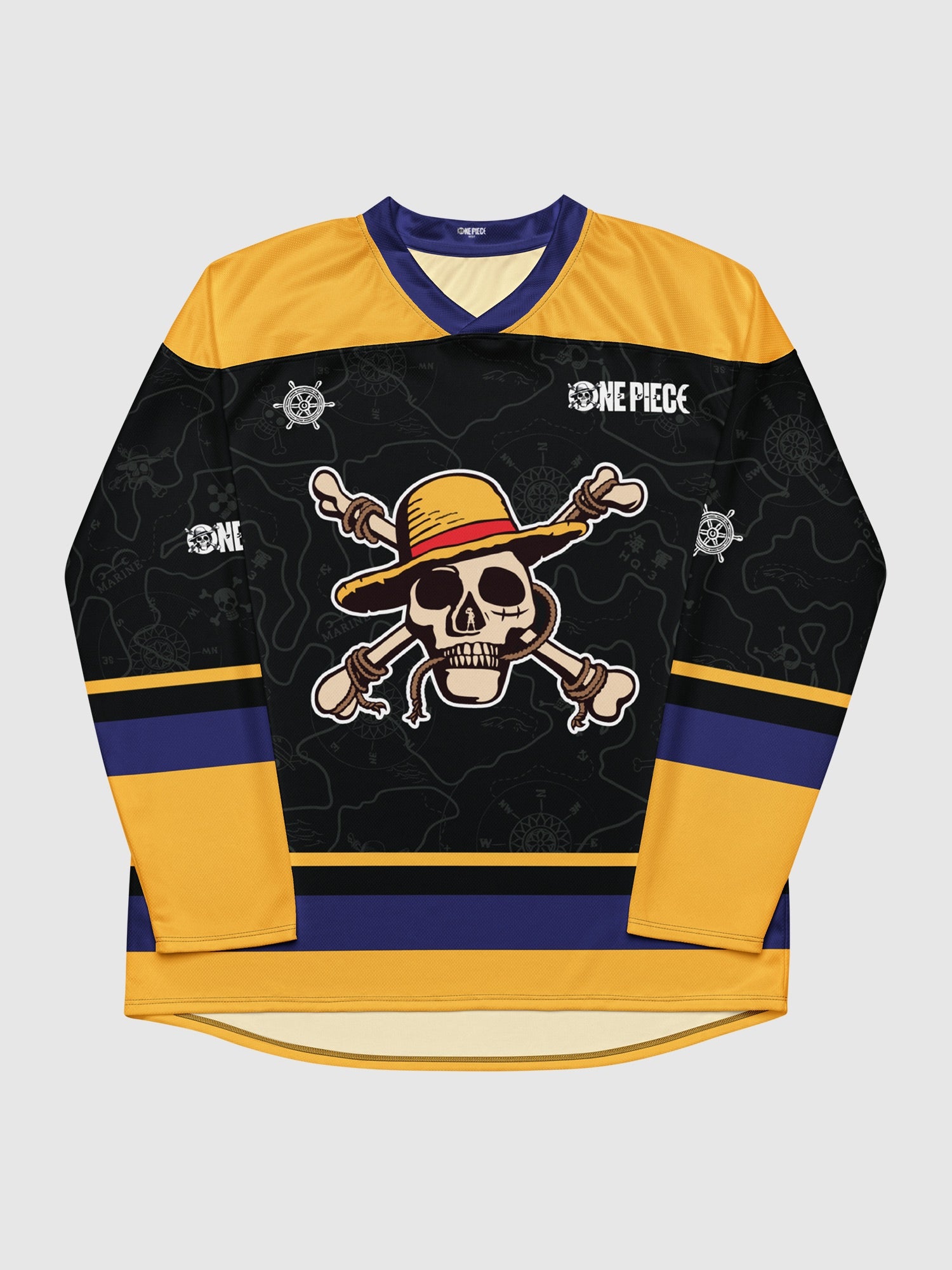 One Piece Straw Hat Pirates Hockey Jersey