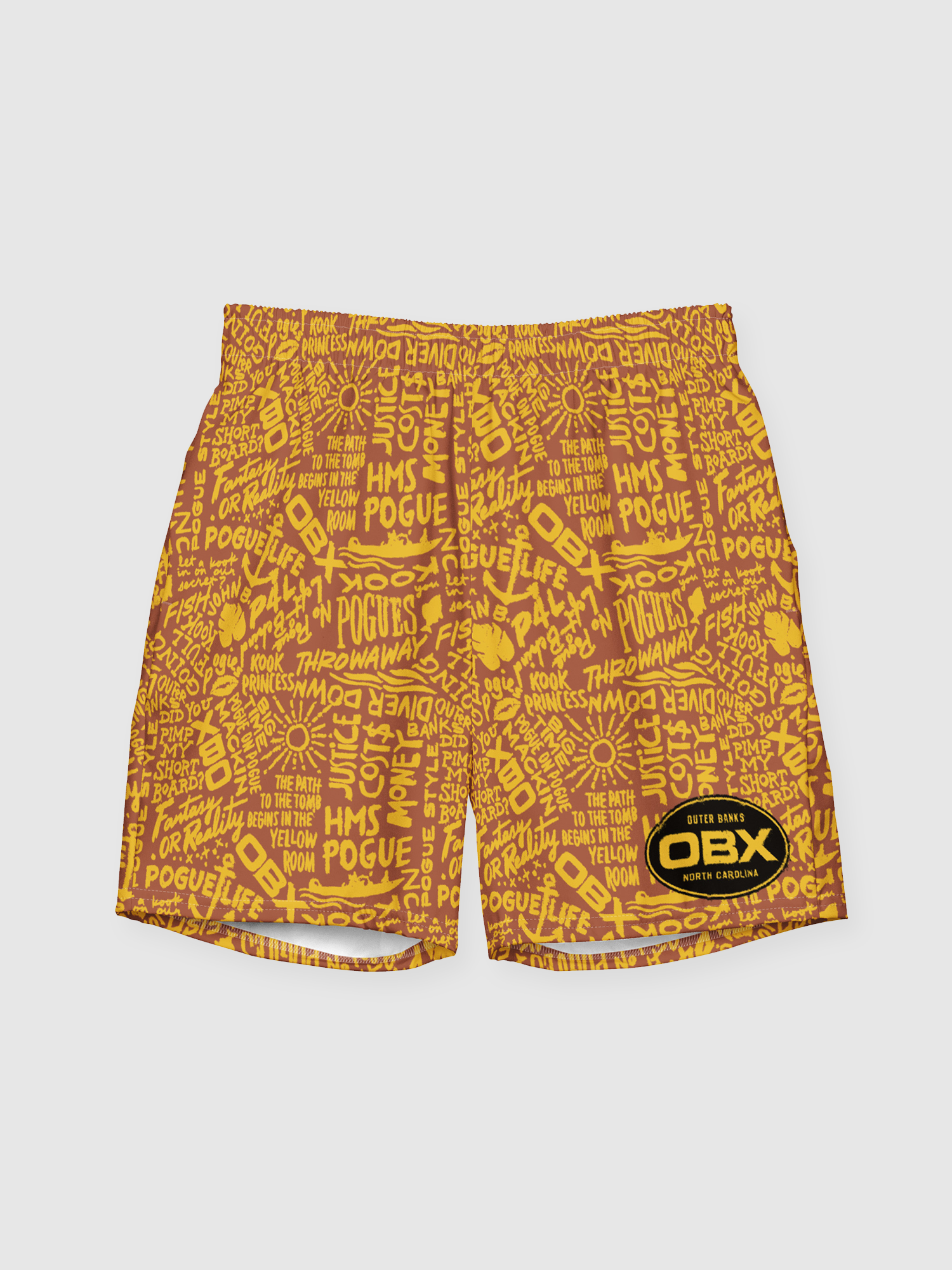 Outer Banks All-Over Print Recycled Swim Trunks [Yellow]