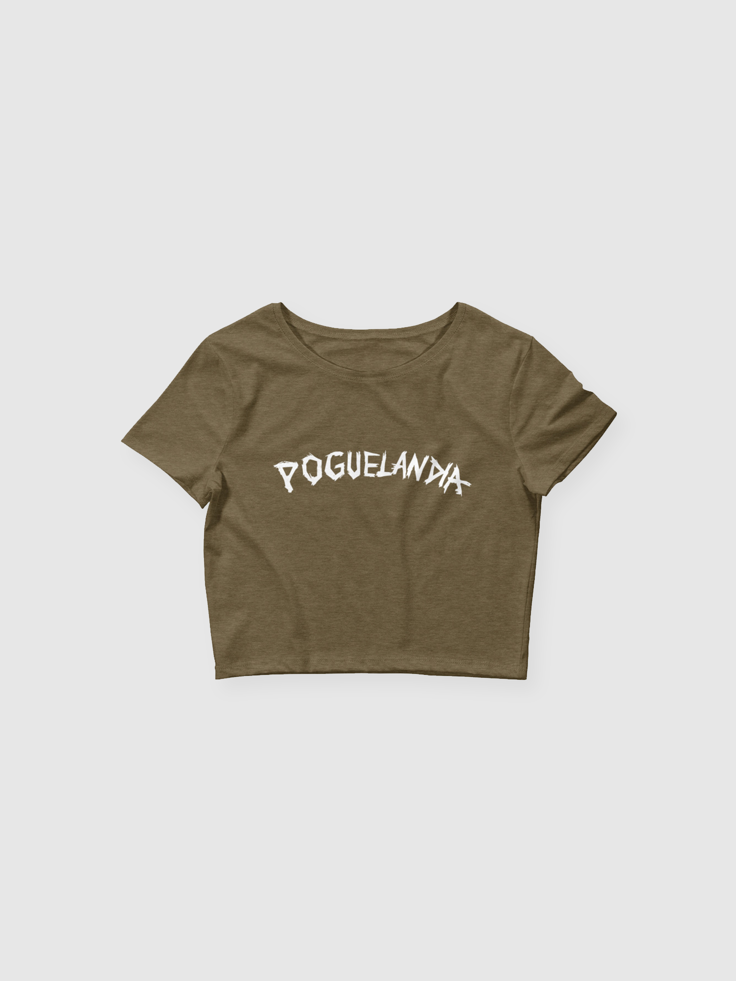 Outer Banks Women’s Poguelandia Crop Tee [Heather Olive]