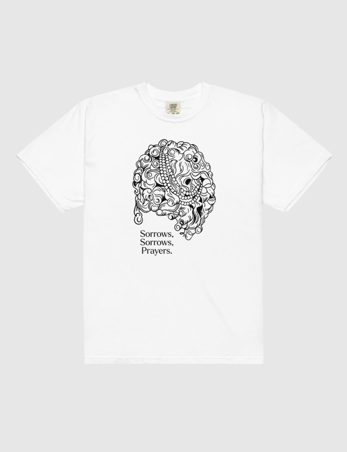 Queen Charlotte 'Sorrows Sorrows Prayers' Garment-dyed T-Shirt [White]