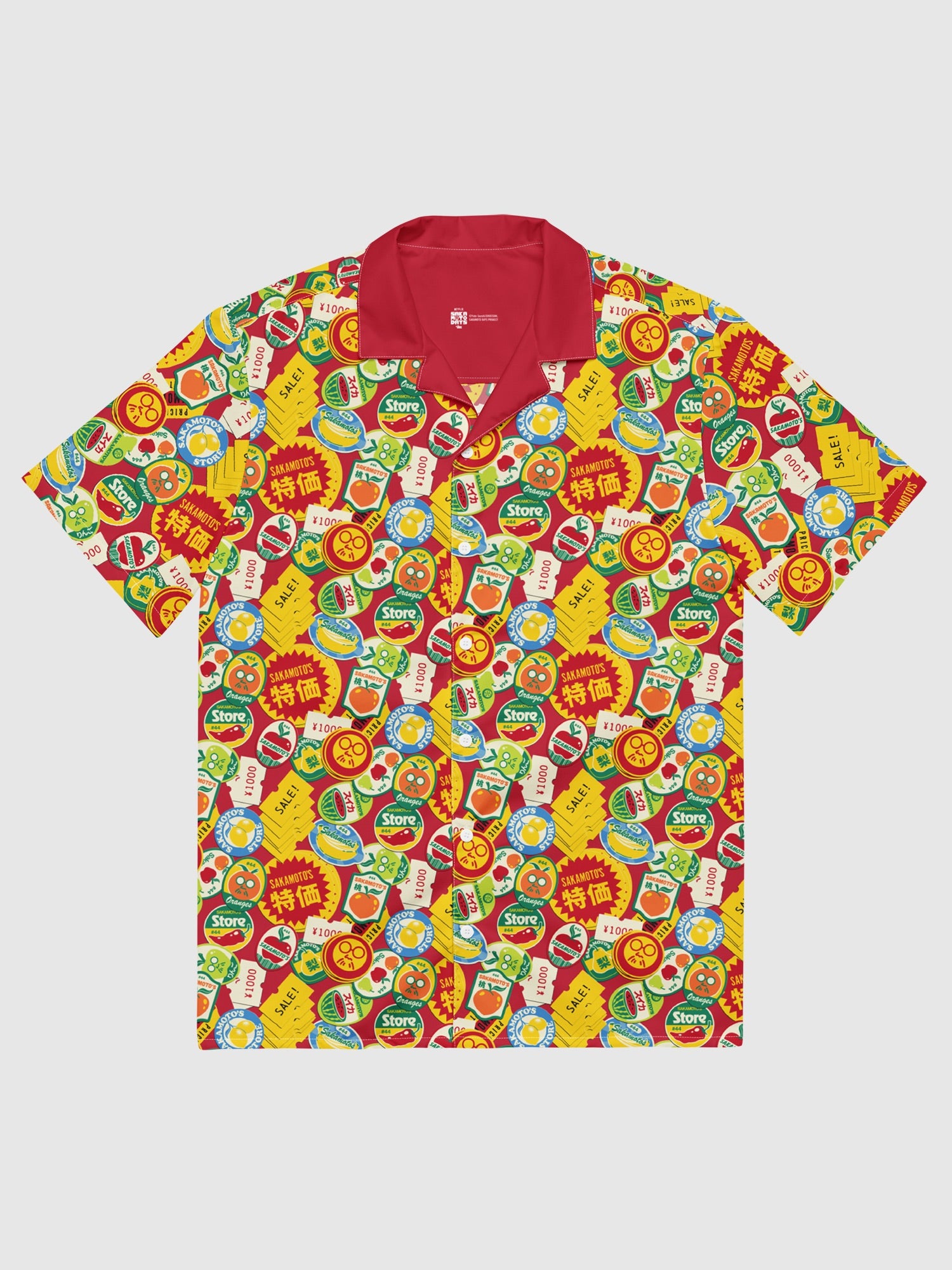 Sakamoto Days Stickers Button Up Shirt
