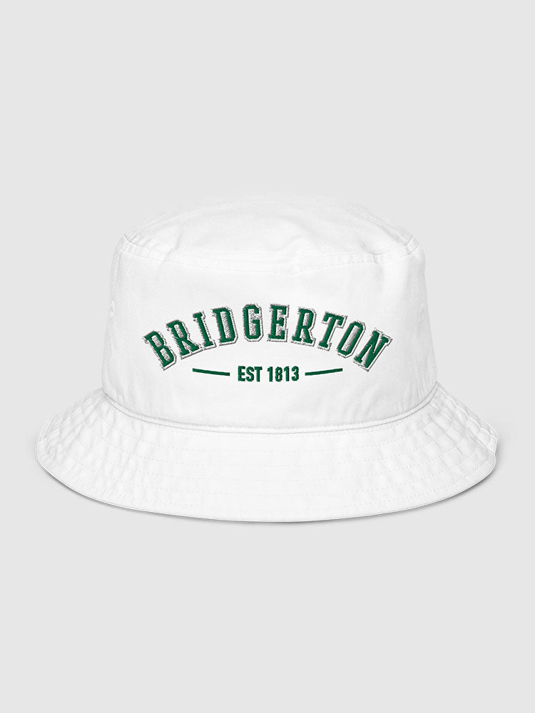 Bridgerton Varsity Bucket Hat [White]