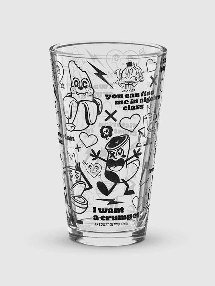 Sex Education Doodles Pint Glass