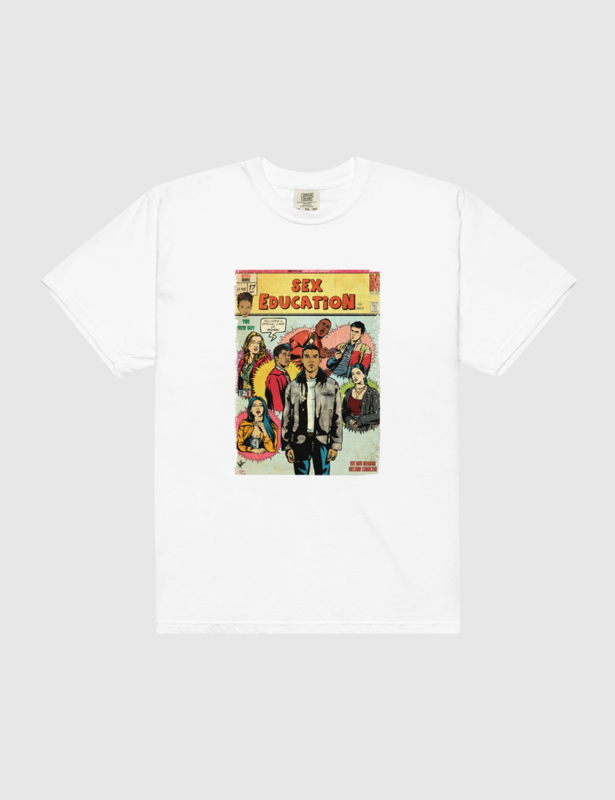 Sex Education Yellow Comic Unisex Heavyweight T-Shirt [White]