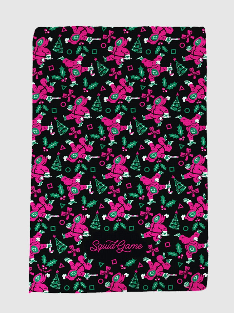Squid Game Holiday Pattern Kitchen Towel