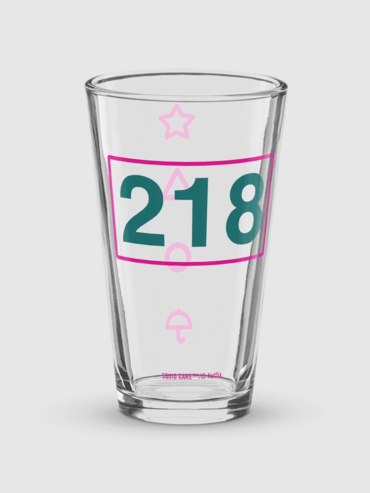 Squid Game Player 218 Pint Glass
