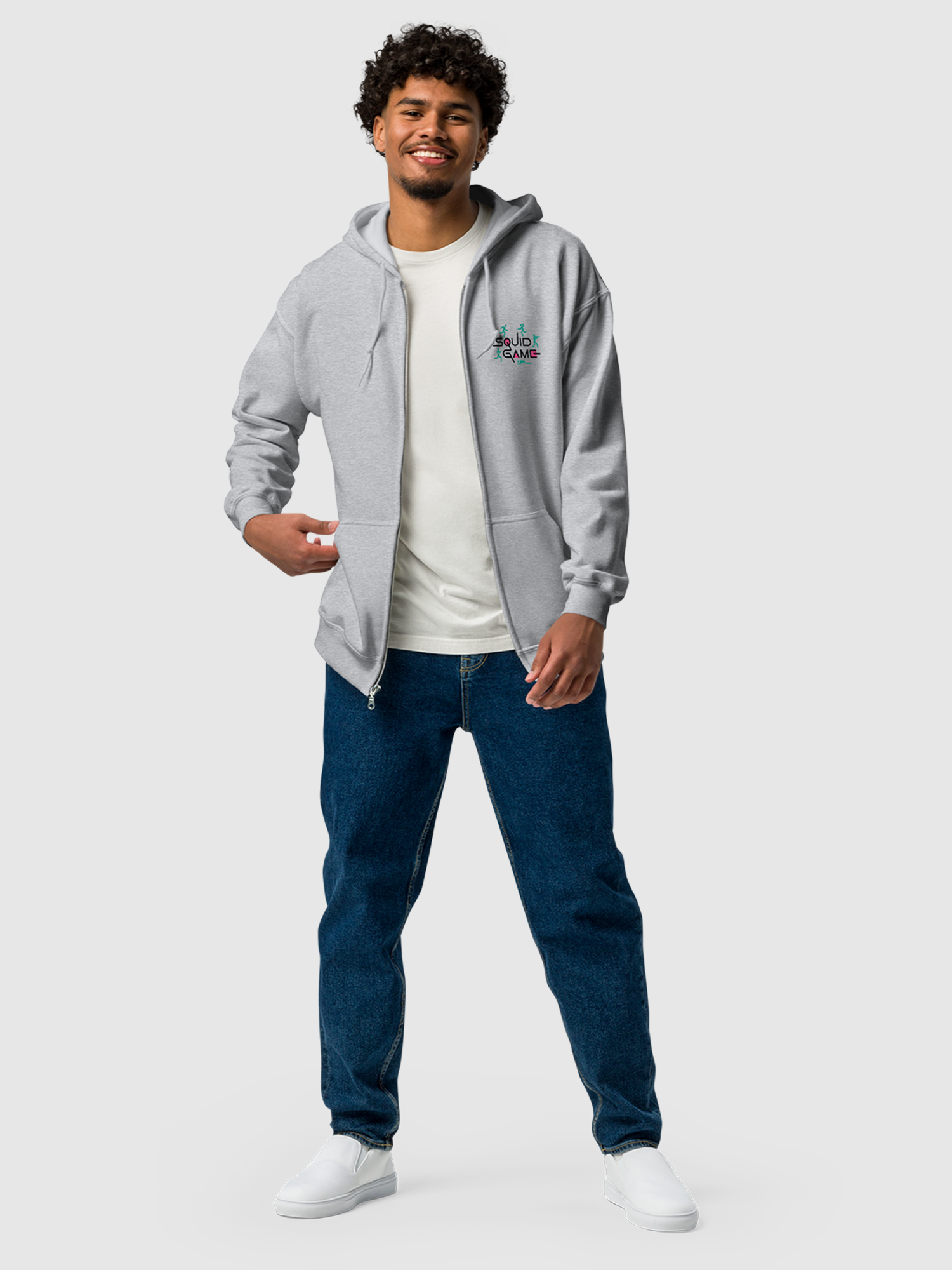 Squid Game Stick Figures Zip Hoodie