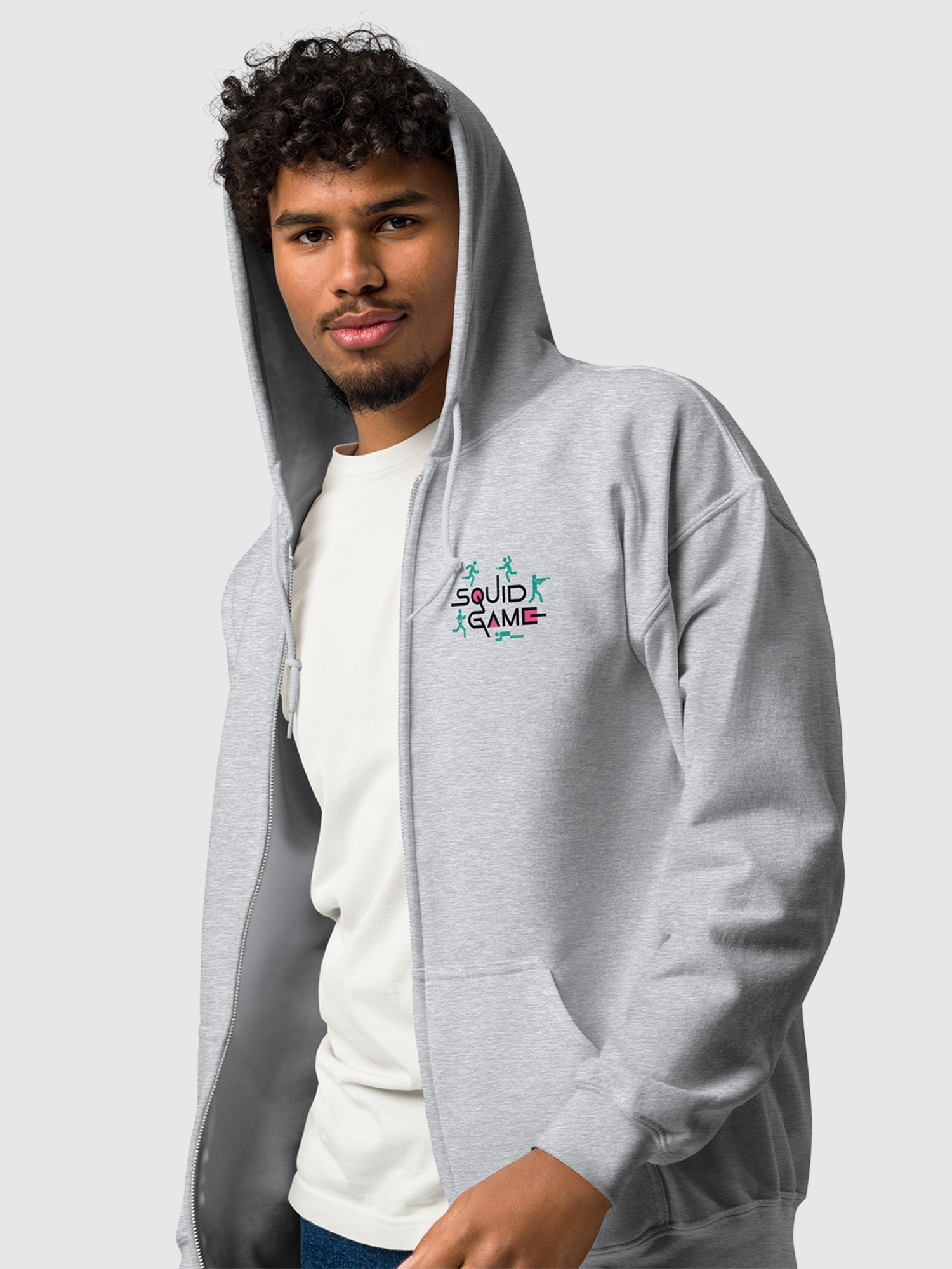 Squid Game Stick Figures Zip Hoodie