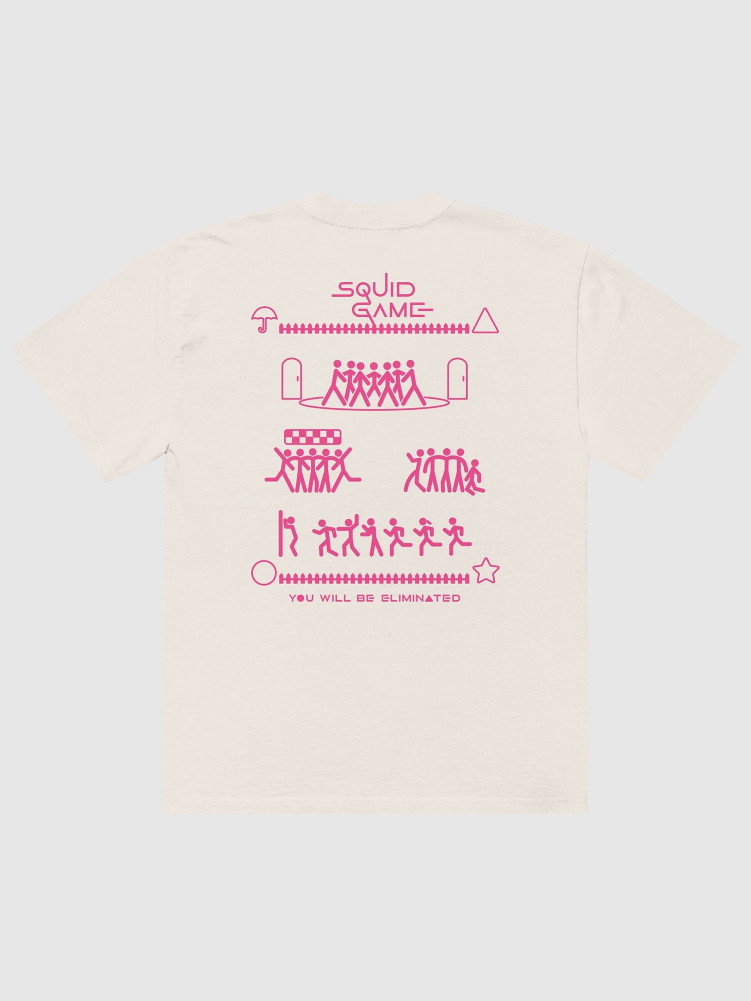 Squid Game You Will Be Eliminated Oversized Faded T-Shirt