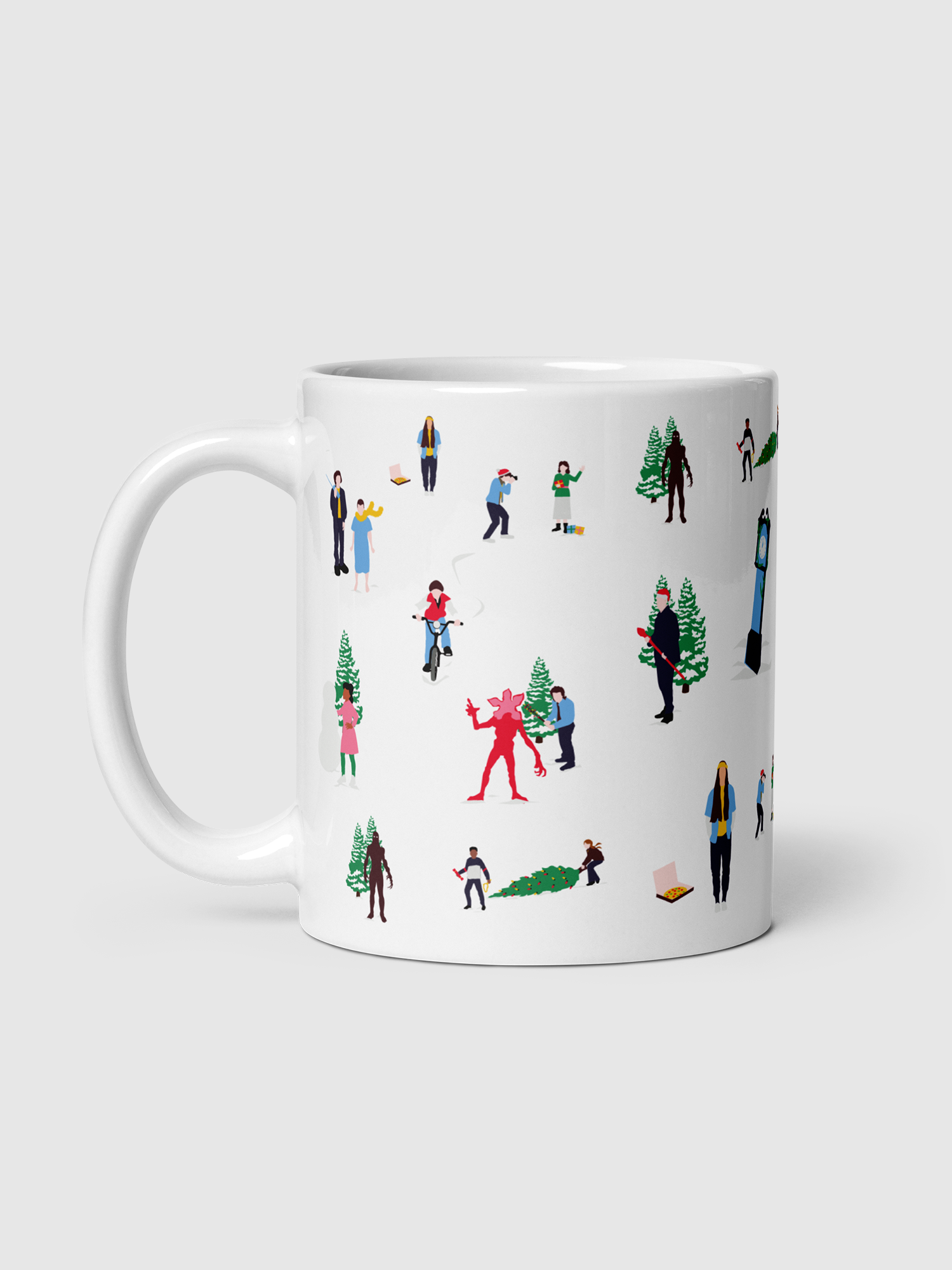 Stranger Things "Happy Holidays" White Glossy Mug