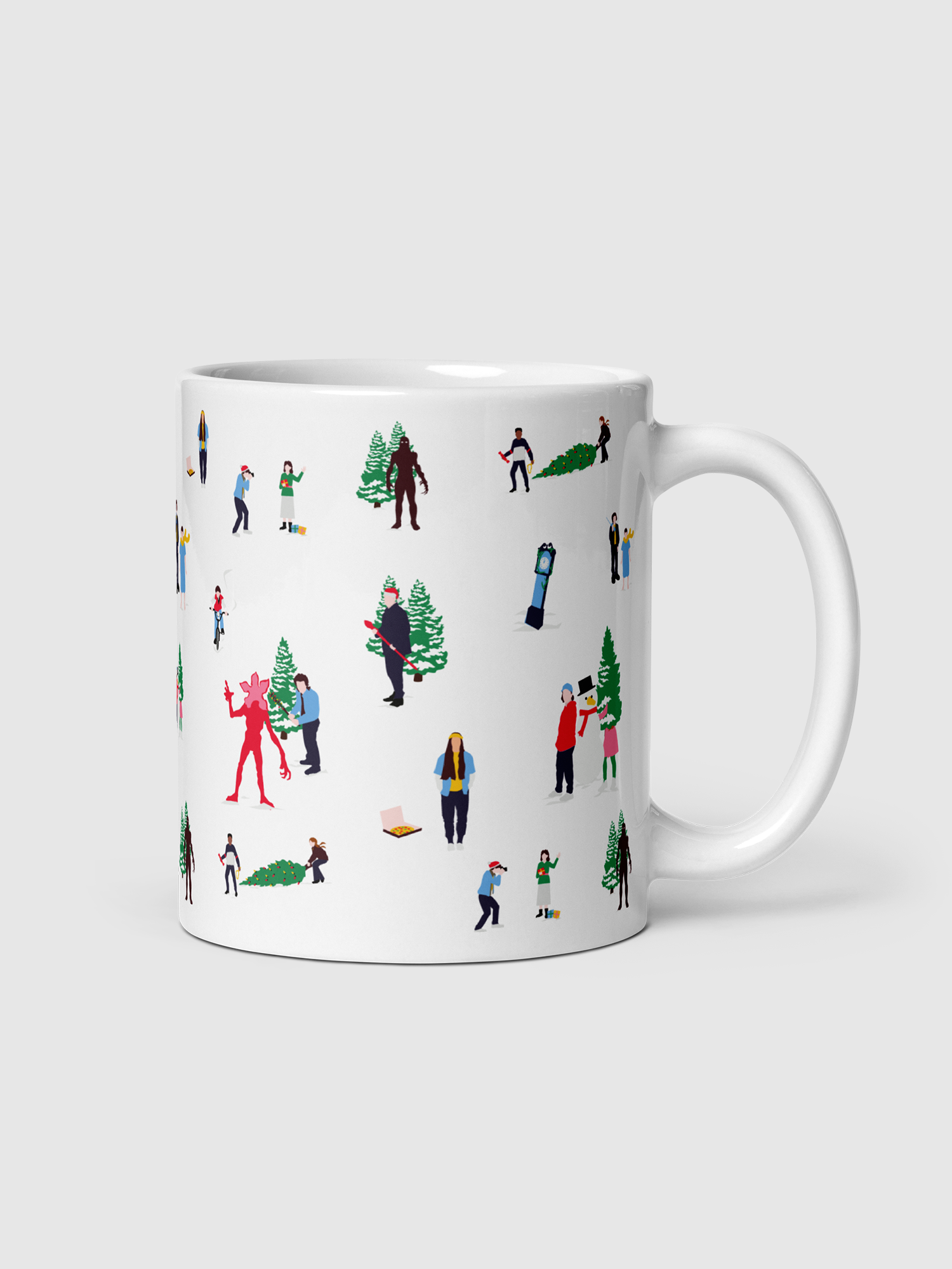 Stranger Things "Happy Holidays" White Glossy Mug