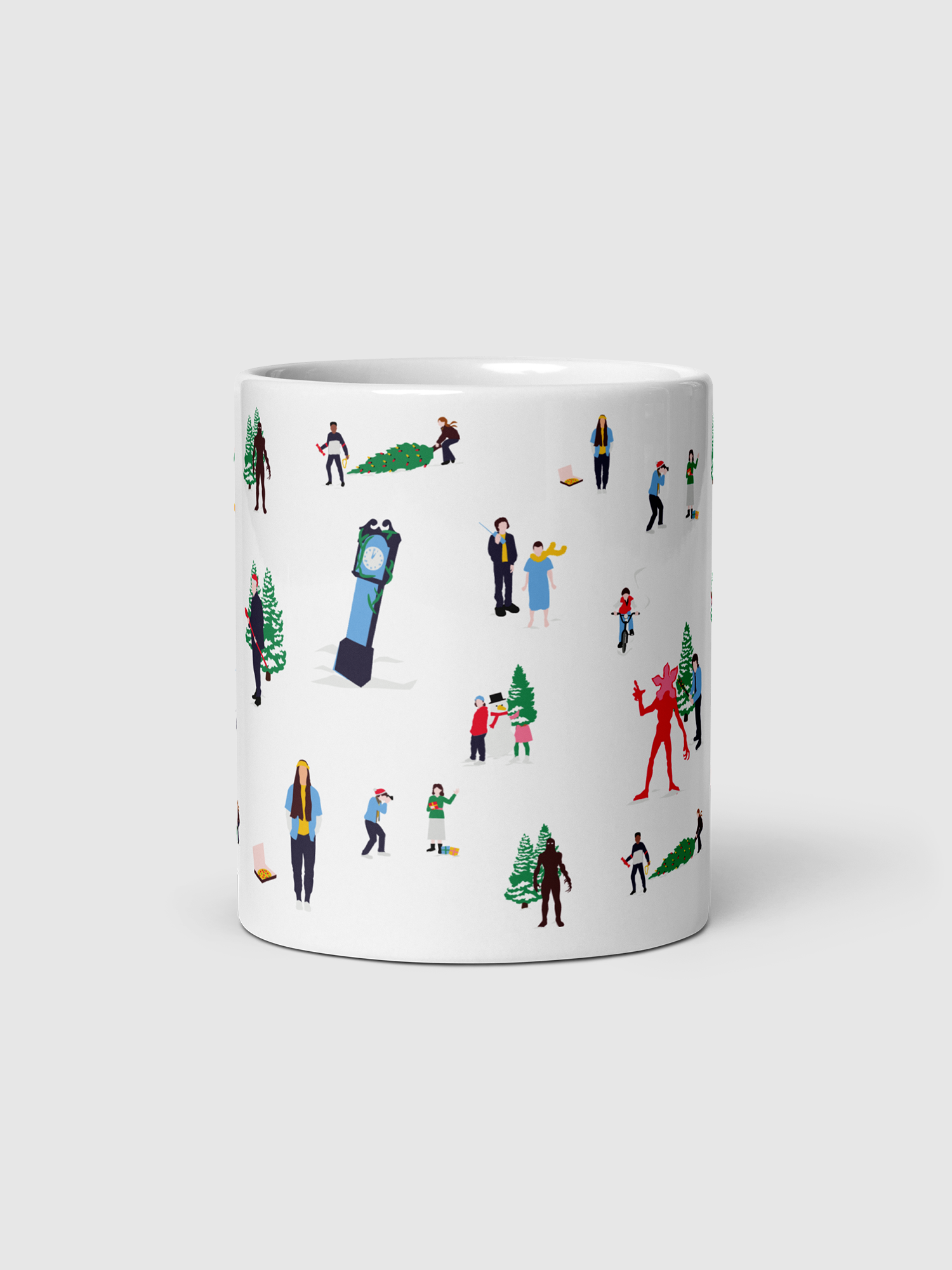 Stranger Things "Happy Holidays" White Glossy Mug