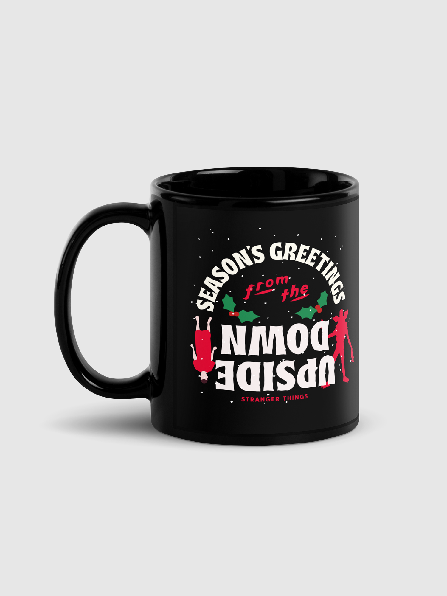 Stranger Things "Upside Down" Black Glossy Mug