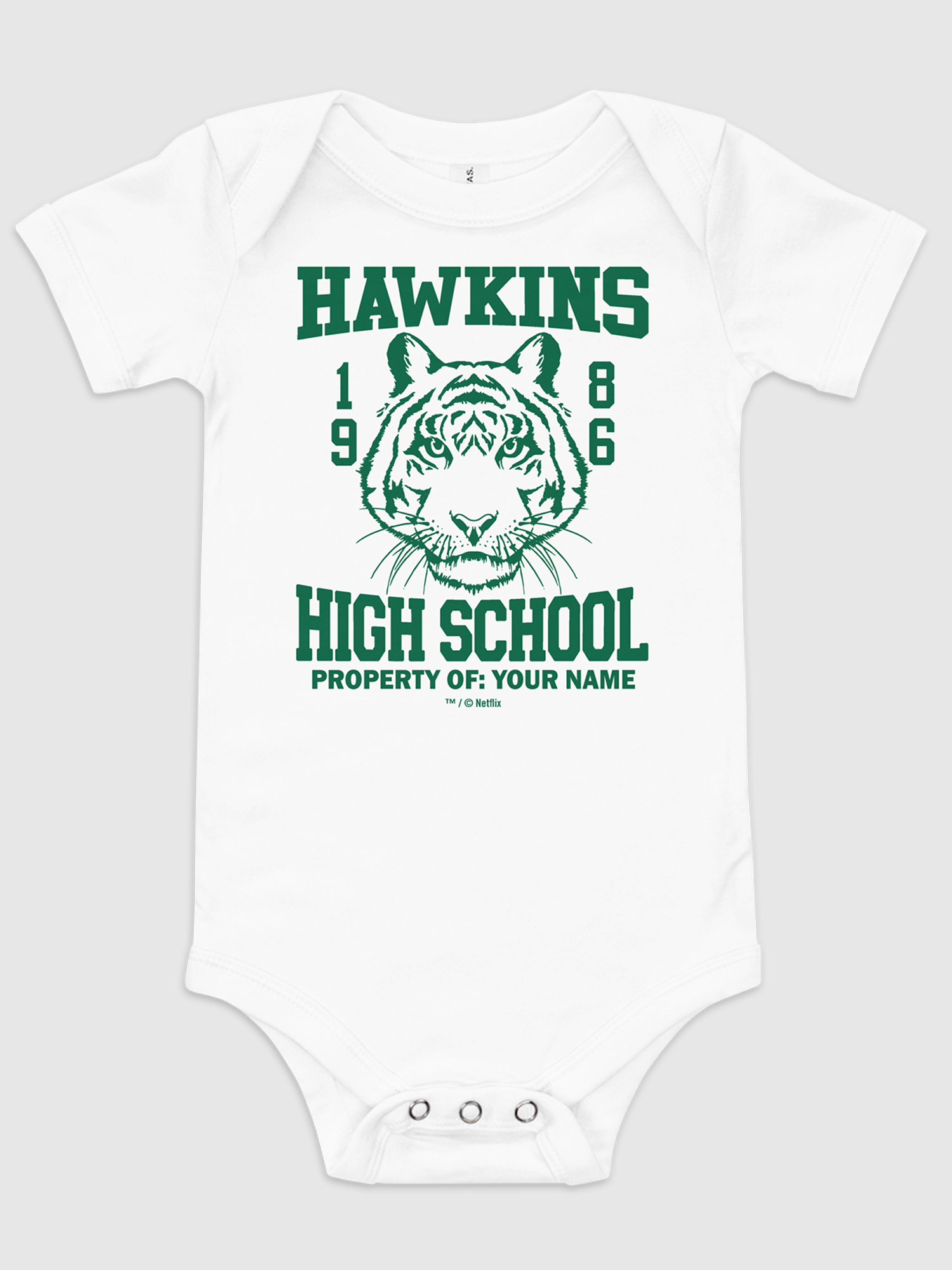 Stranger Things Hawkins High Personalized Baby Bodysuit