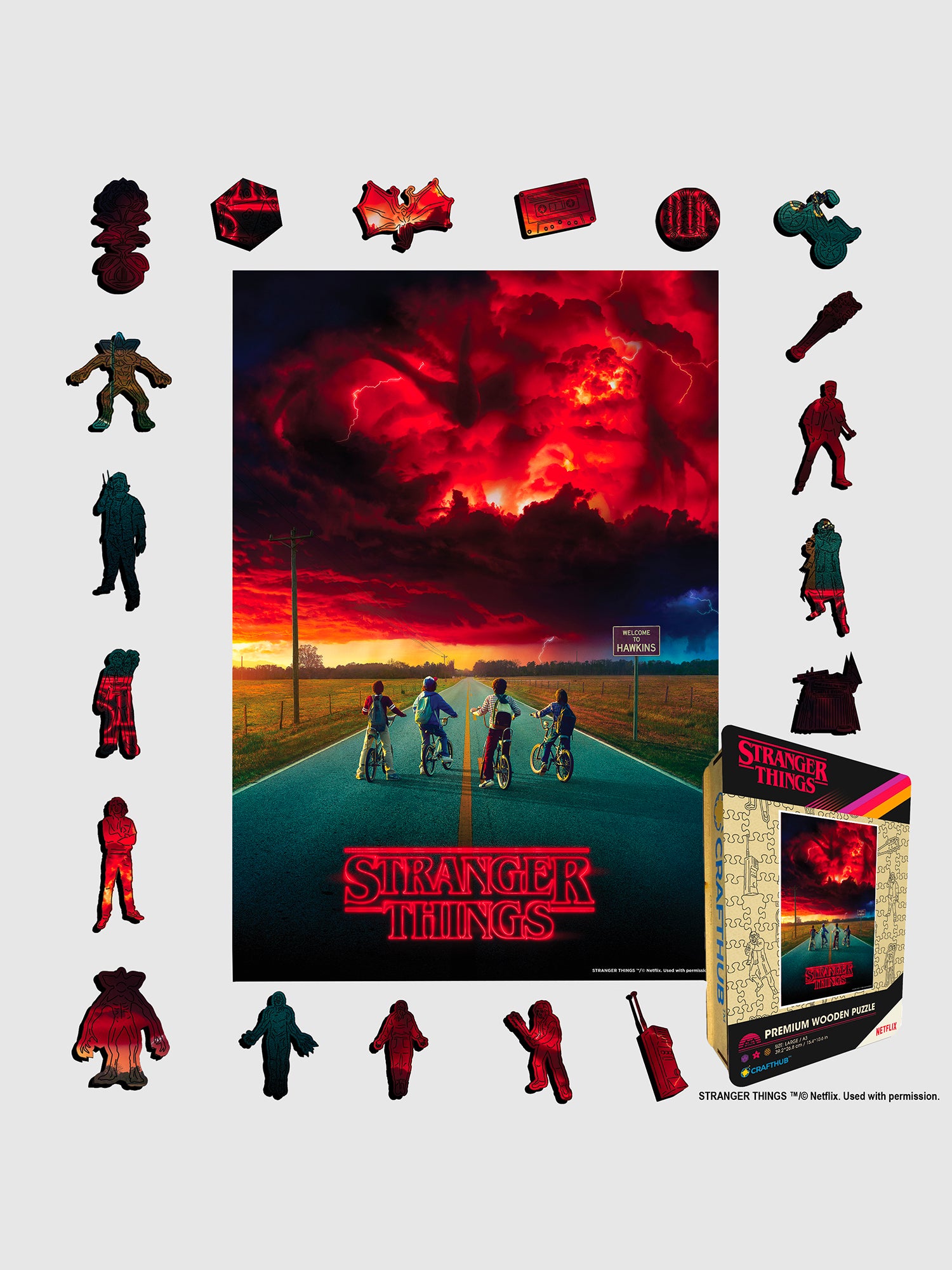Stranger Things Into the Upside Down Wooden Jigsaw Puzzle