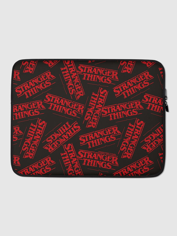 Stranger Things Logo Pattern Laptop Sleeve