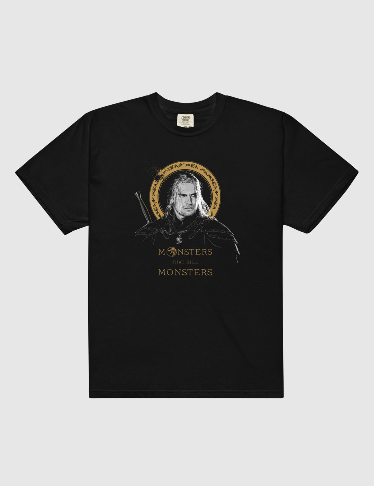 The Witcher Monsters That Kill Monsters Men’s Garment-dyed Heavyweight T-shirt [Black]