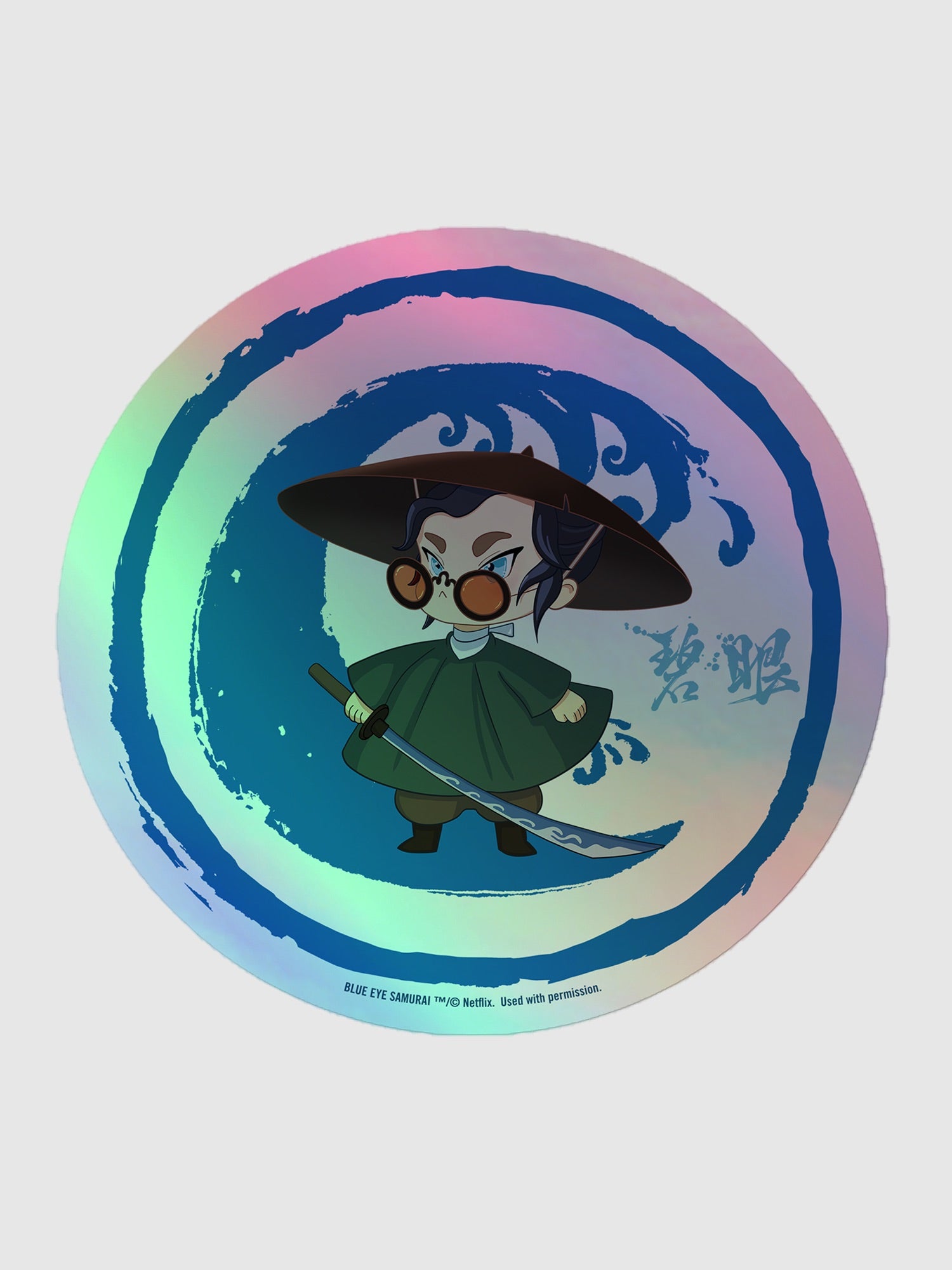 Blue Eye Samurai Chibi Mizu Holographic Sticker