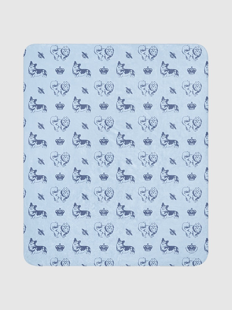 Bridgerton Corgis Pattern Sherpa Blanket
